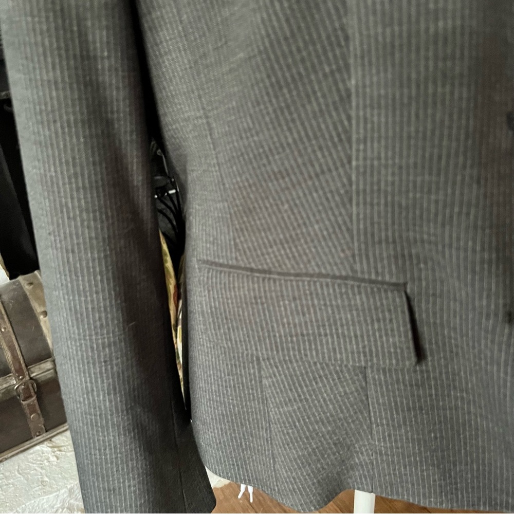Jones Wear Blazer Jacket Charcoal Pinstriped Size 10 - Picture 4 of 10